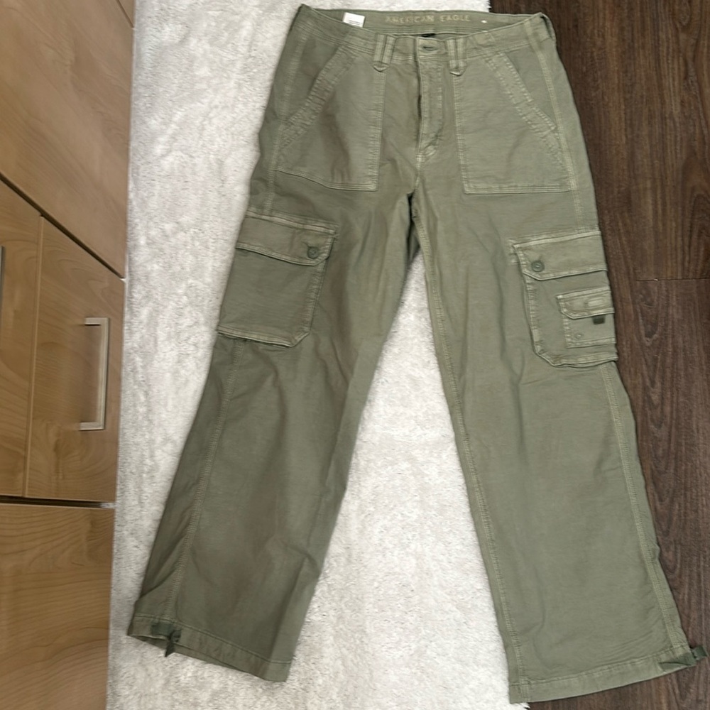 American eagle baggy jogger green cargo pants